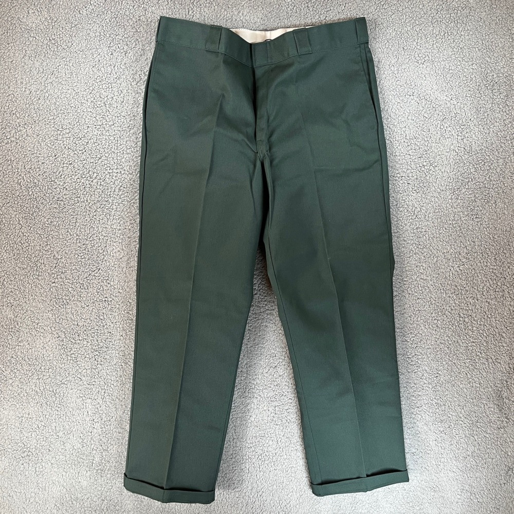 Dickies 874 Original Fit Work Pants Mens 38x30 Hunter Green Straight Leg Twill